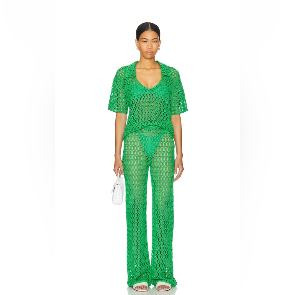 Green Crochet Women top